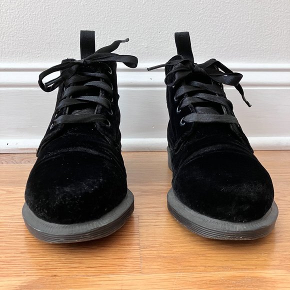 Dr. Martens Lana Black Velvet Ankle Boot - Picture 6 of 10